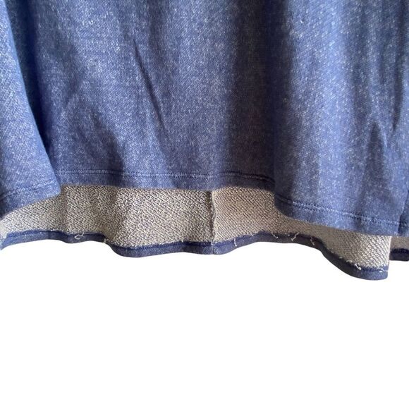 Honeyme Sz Lrg Heather Blue Oversized 3/4 Sleeve Hooded Sweatshirt - Picture 3 of 4